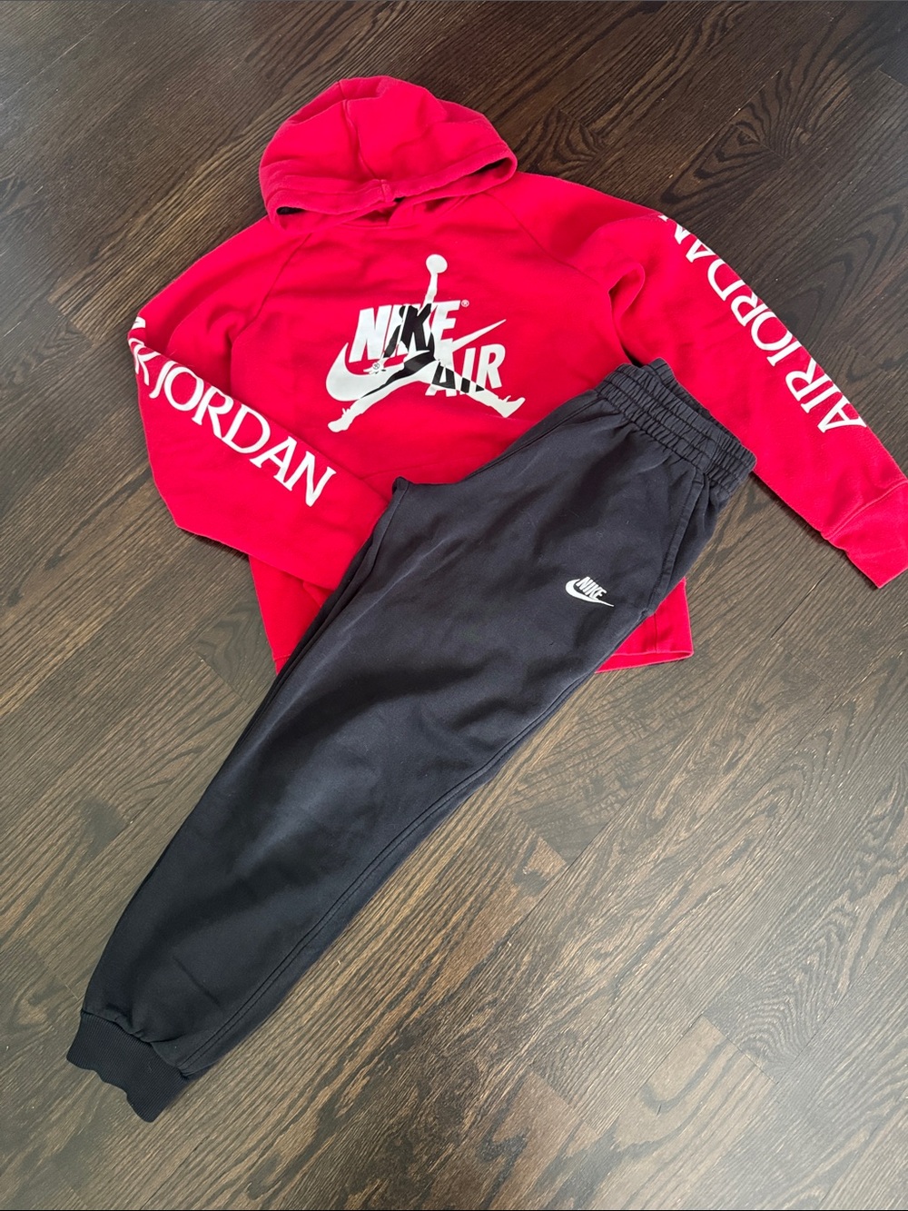 Nike set. Black Kids Jogger Sweatpants and Jordan sweatshirt